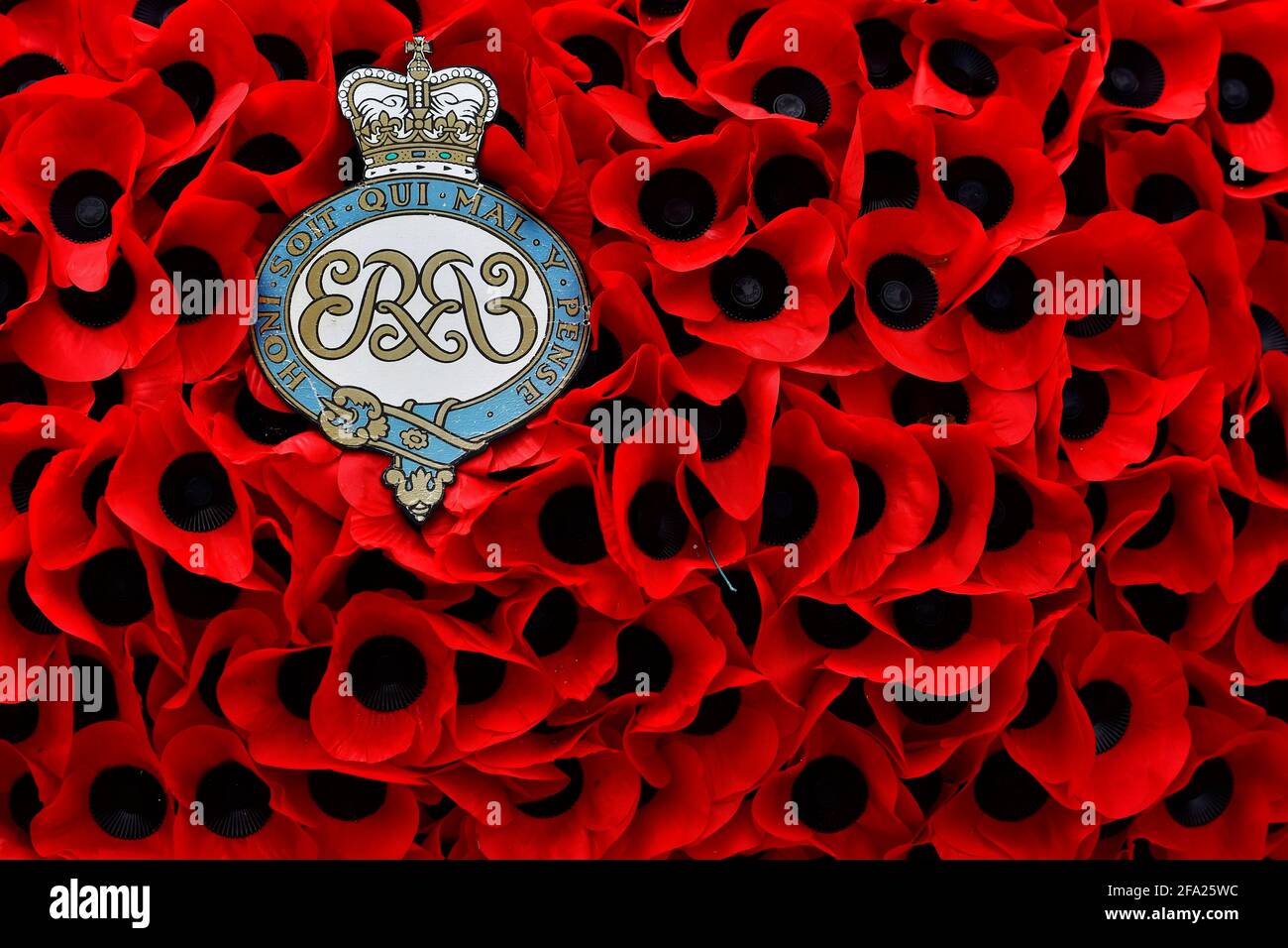 Poppy Wreath for remembrance day, London Stock Photo