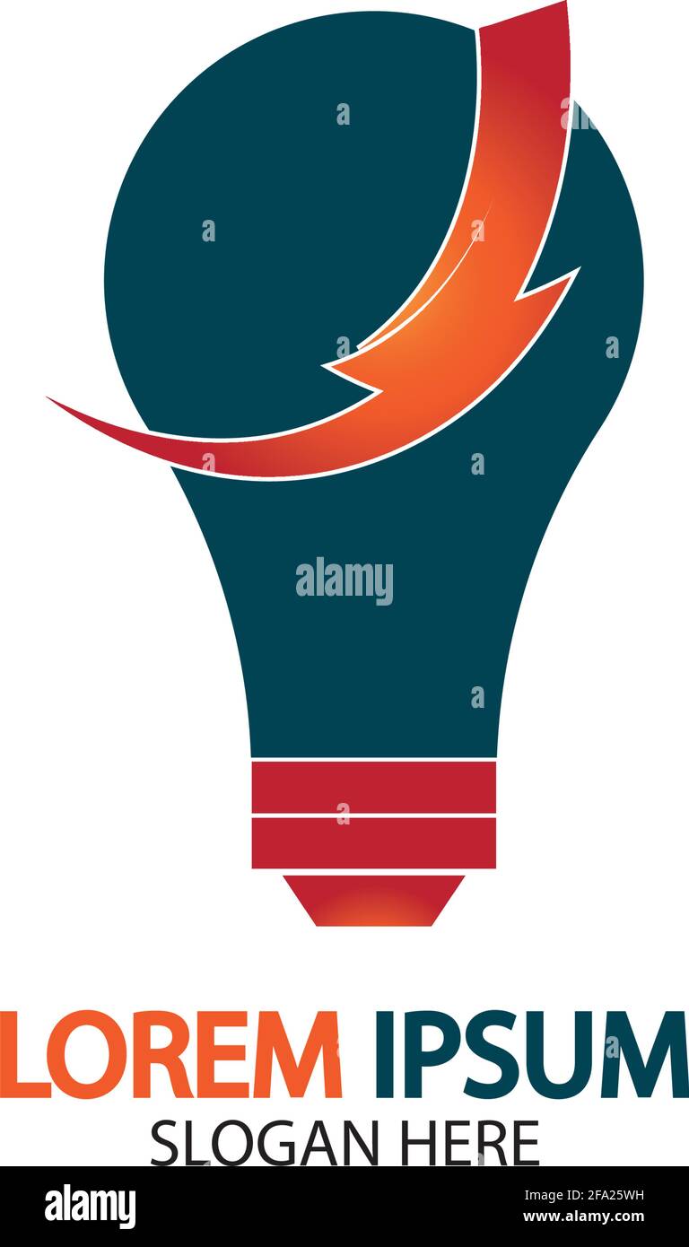 Bulb energy thunder bolt concept logo icon vector template Stock Vector