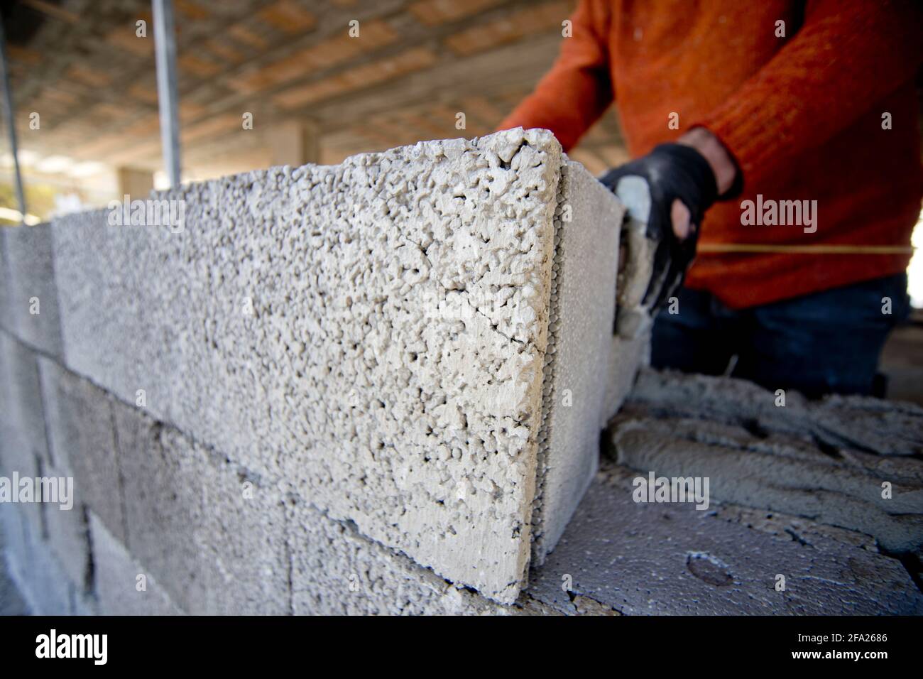 work safely on the construction site Stock Photo