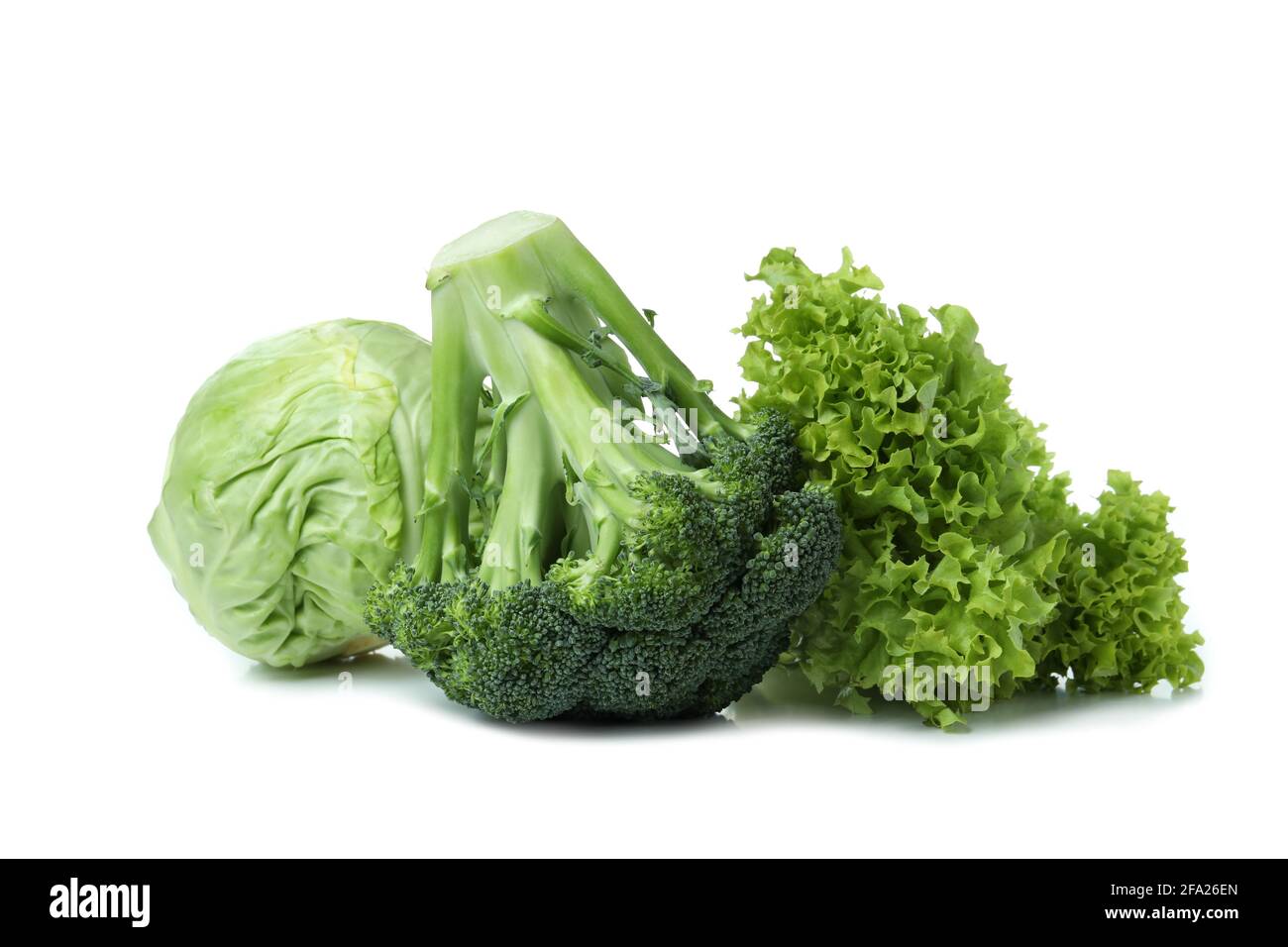 Fresh green vegetables isolated on white background Stock Photo - Alamy