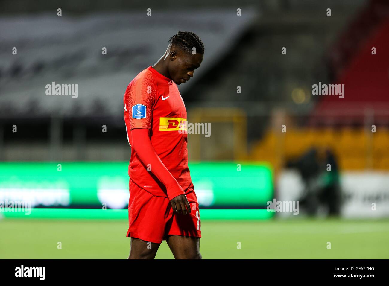 Farum, Denmark. 21st Apr, 2021. Kamal-Deen Sulemana (10) of FC  Nordsjaelland seen during the 3F Superliga match between FC Nordsjaelland  and Brondby IF in Right to Dream Park in Farum. (Photo Credit: