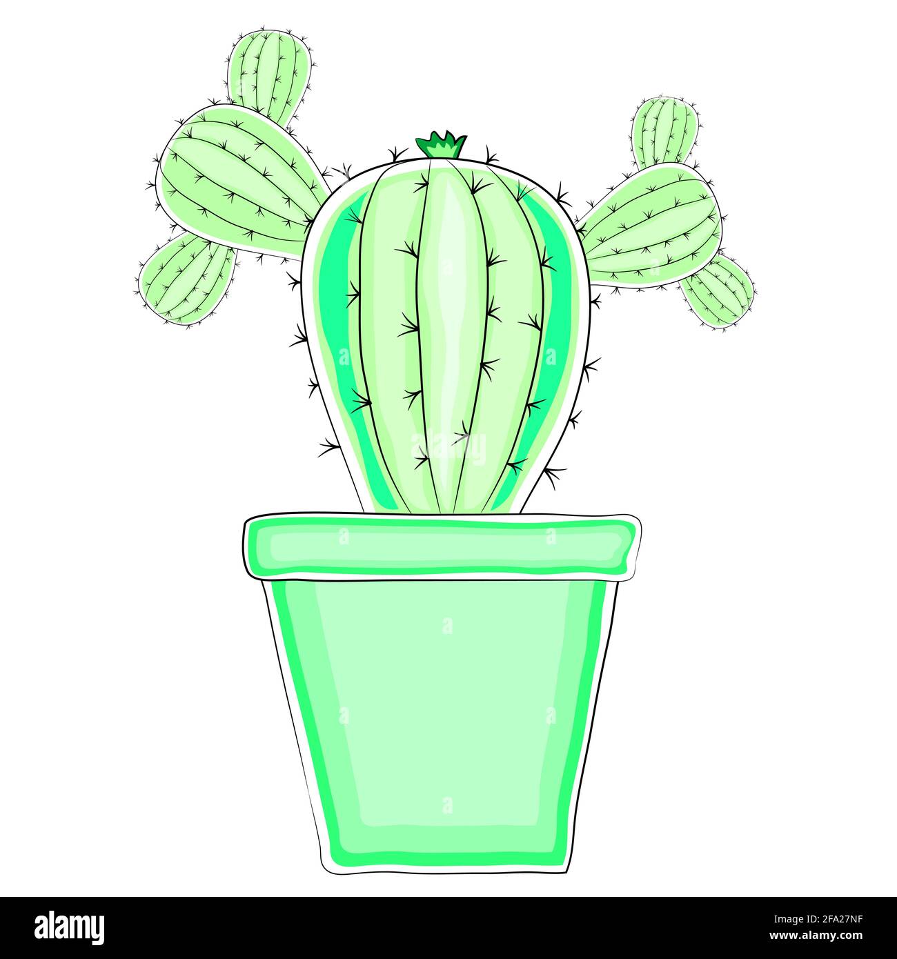 Cactus in doodle style. Vector illustration Stock Vector Image & Art ...