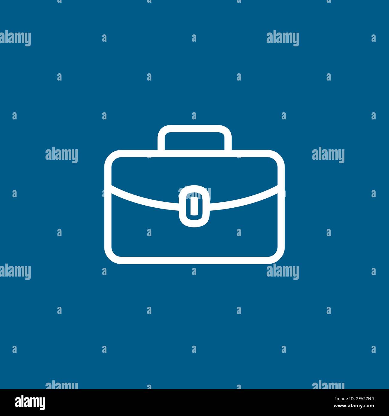 Briefcase Line Icon On Blue Background. Blue Flat Style Vector ...