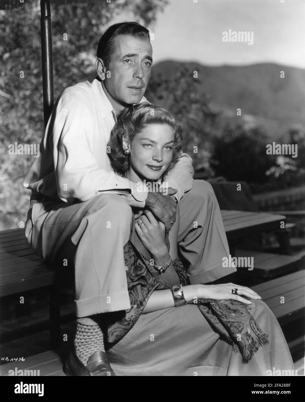 HUMPHREY BOGART and LAUREN BACALL 1949 candid portrait at home by BERT
