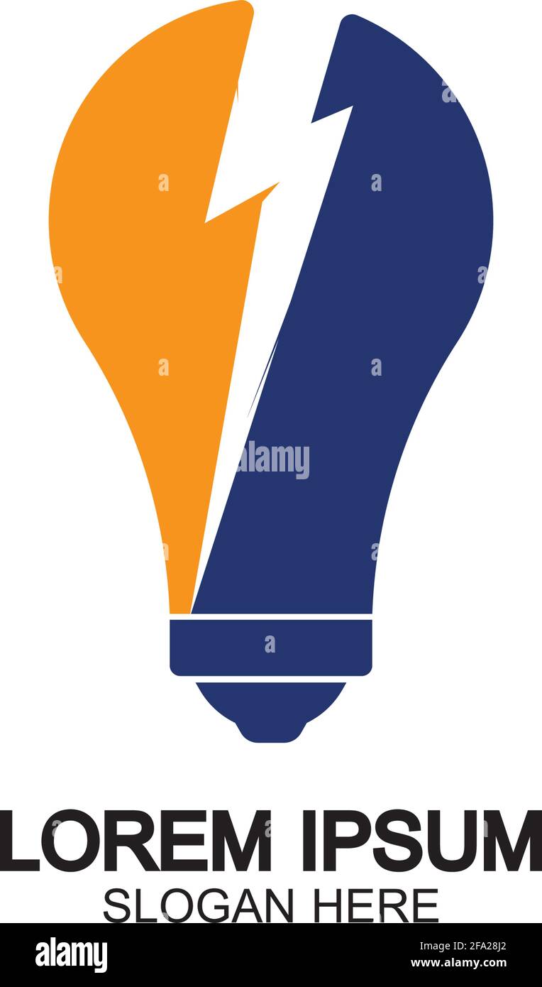 Bulb energy thunder bolt concept logo icon vector template Stock Vector