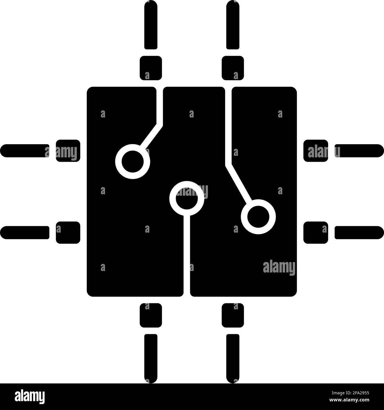 Circuit board design black glyph icon Stock Vector Image & Art - Alamy