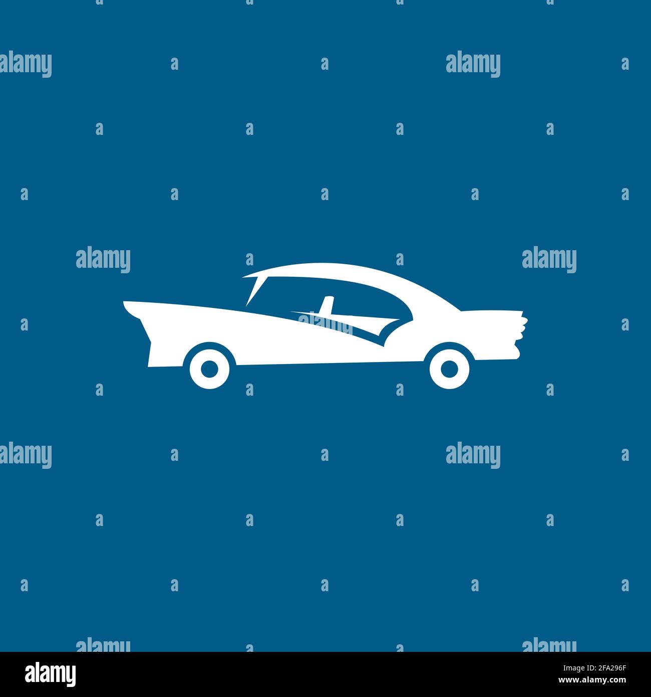 Car Icon On Blue Background. Blue Flat Style Vector Illustration Stock ...