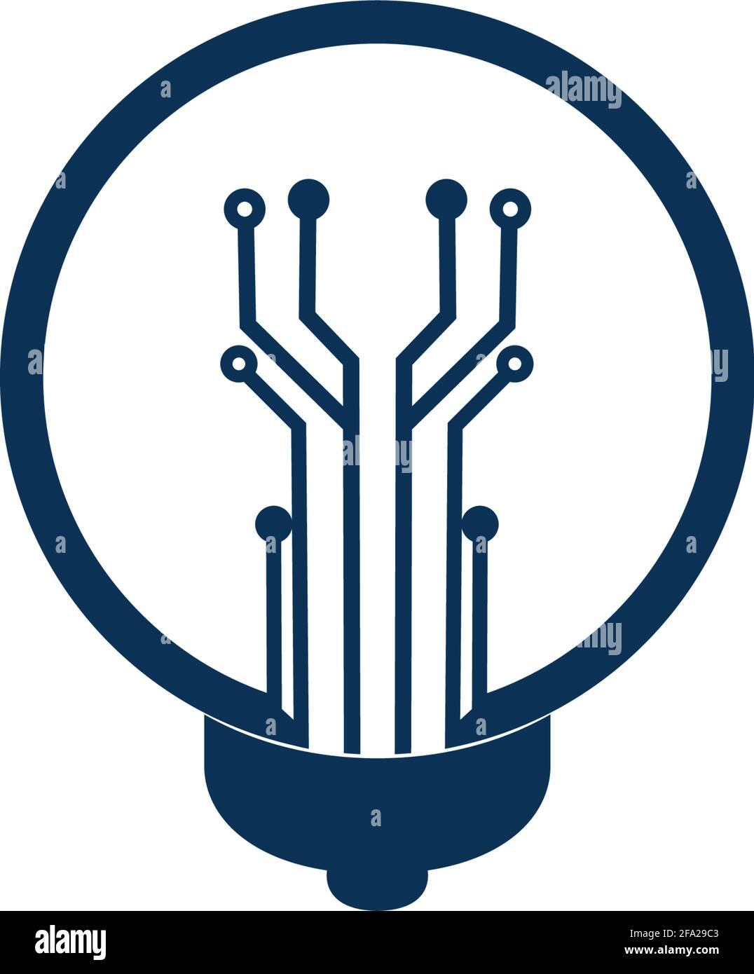 Light bulb idea icon with circuit board inside. Stock Vector