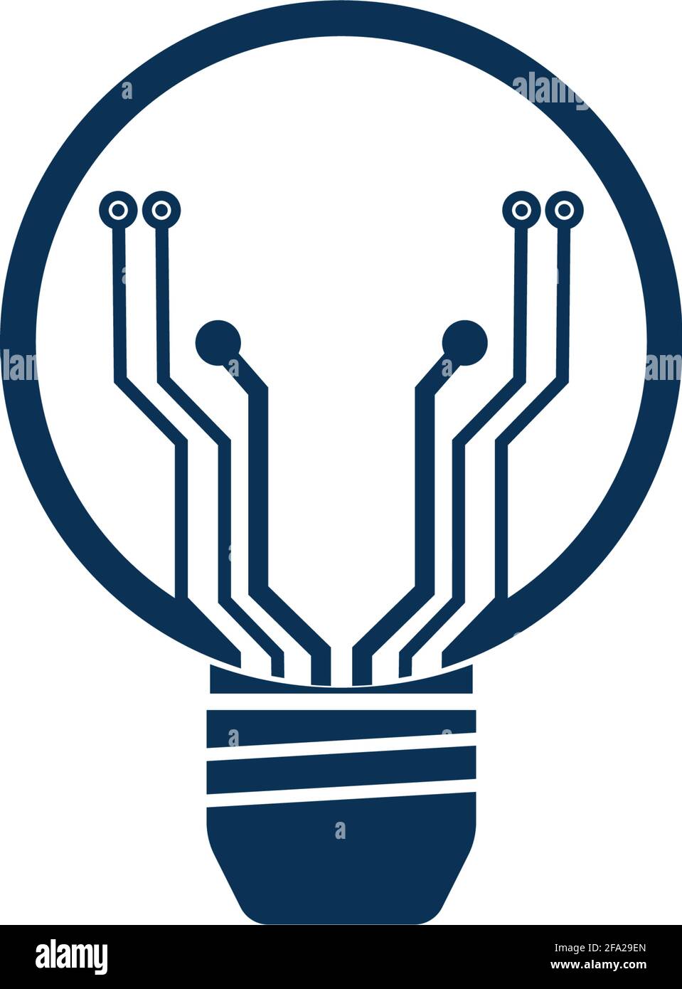 Light bulb idea icon with circuit board inside. Stock Vector