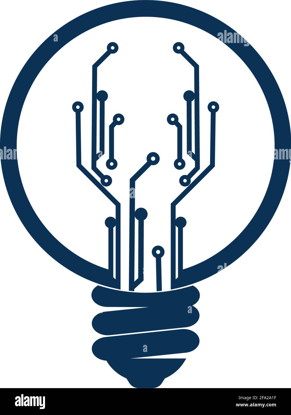 Light bulb idea icon with circuit board inside. Stock Vector