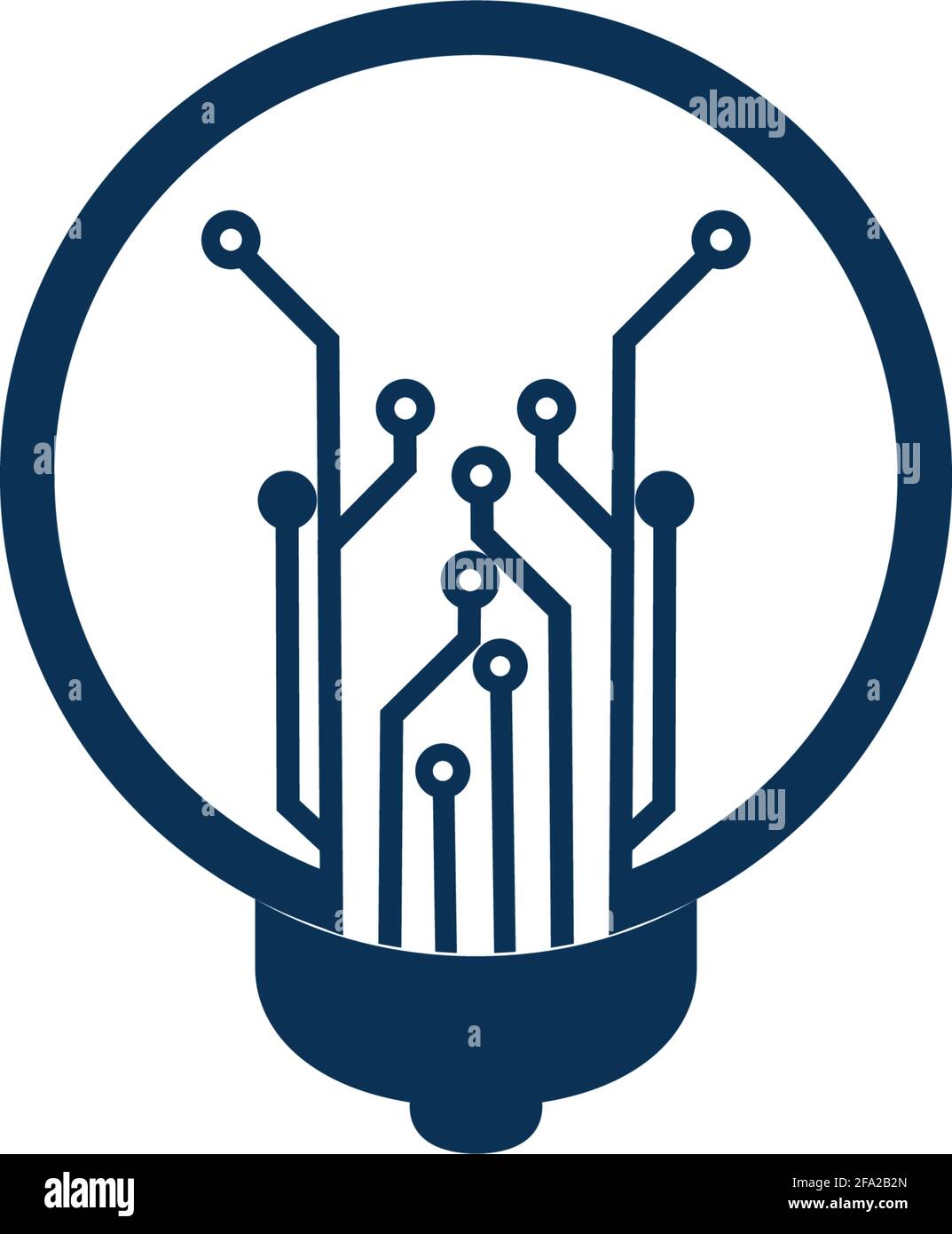 Light bulb idea icon with circuit board inside. Stock Vector