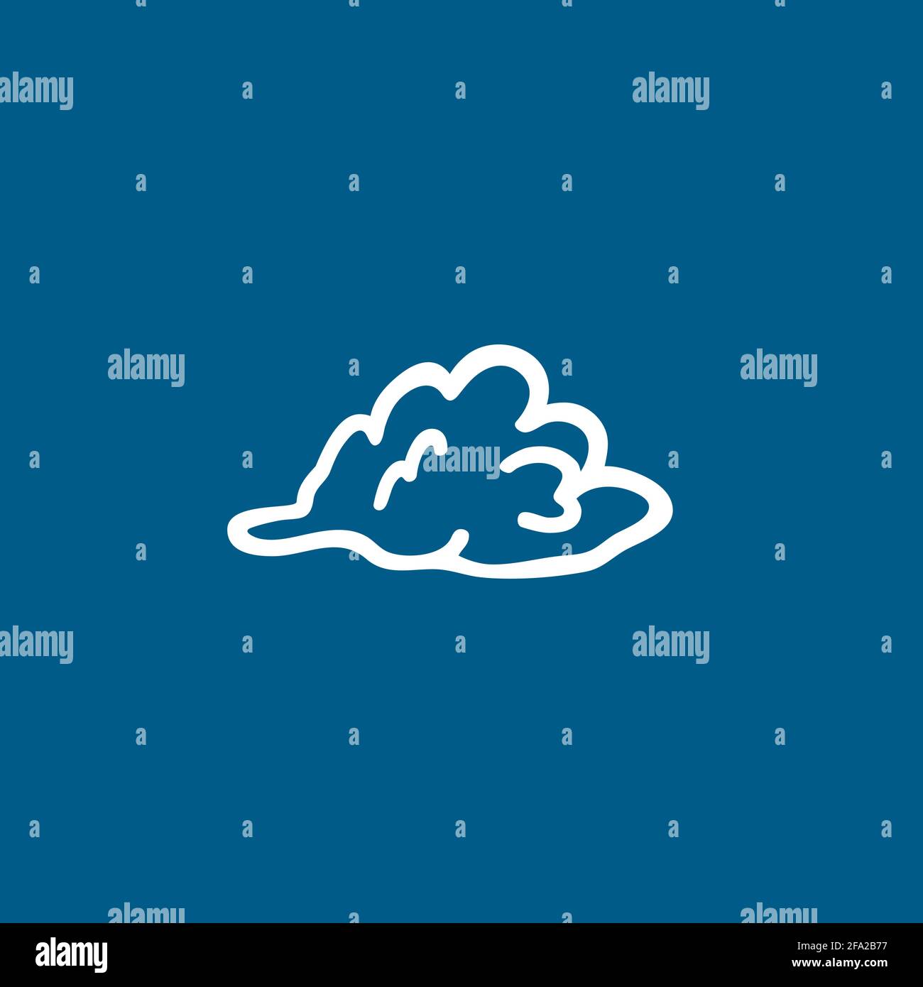 Cloud Icon On Blue Background. Blue Flat Style Vector Illustration ...