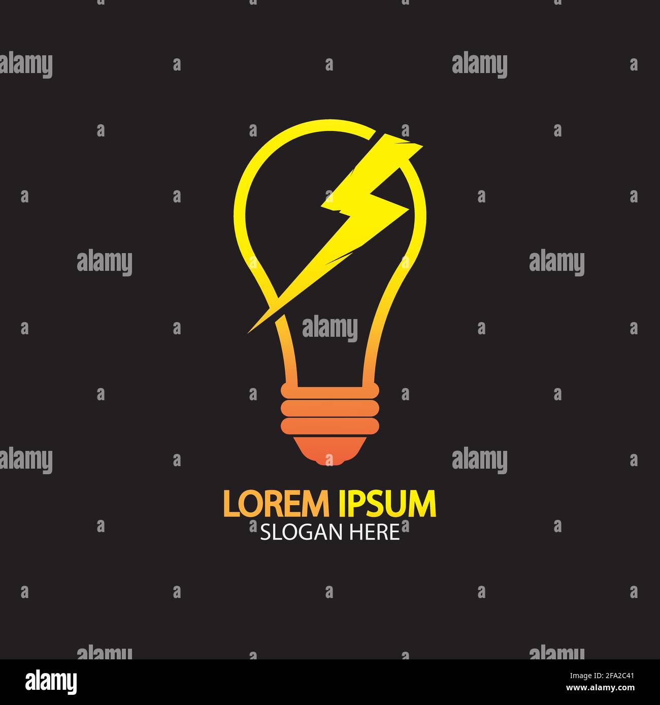 Electric bulb logo and icon Vector design Template. Stock Vector