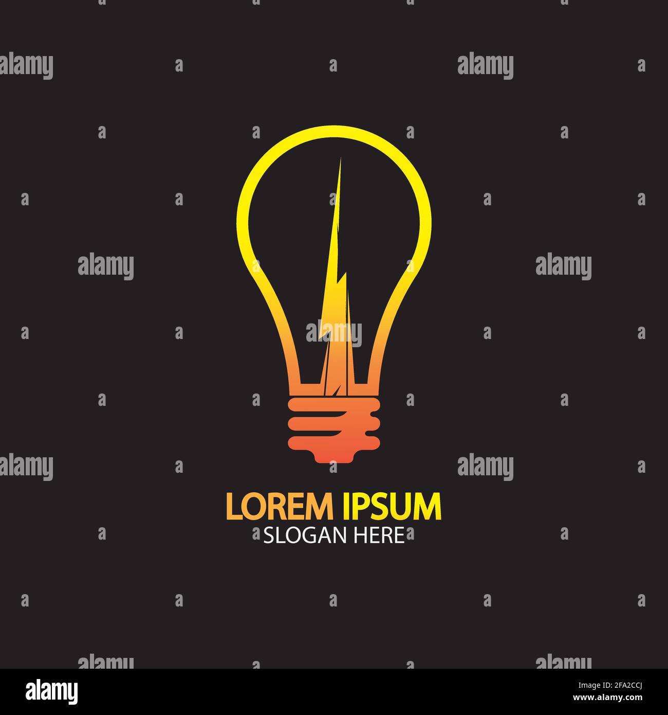 Electric bulb logo and icon Vector design Template. Stock Vector
