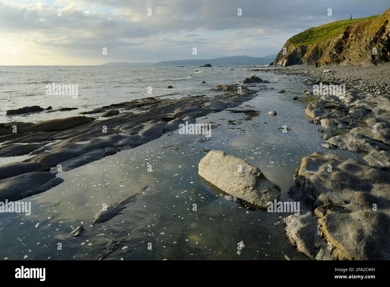West Wales coastline at Aberwennol Bay, Borth, Ceredigion Stock Photo