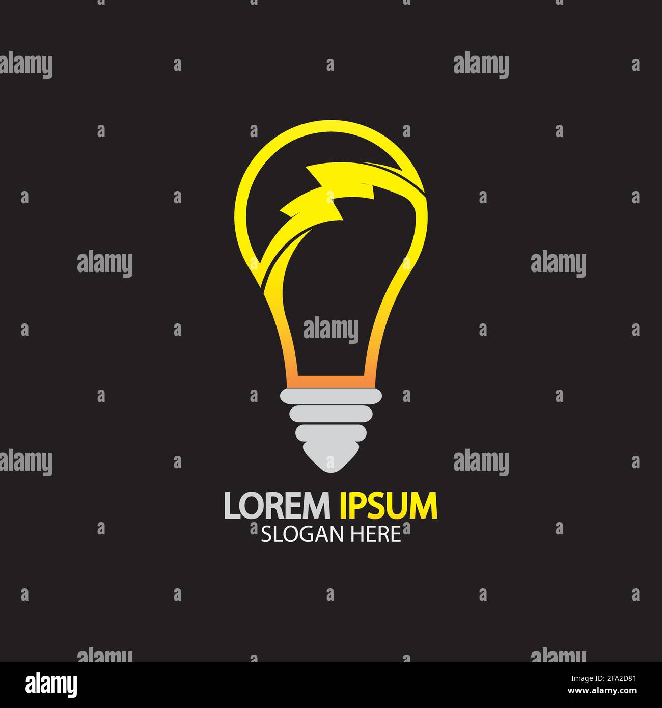 Electric bulb logo and icon Vector design Template. Stock Vector