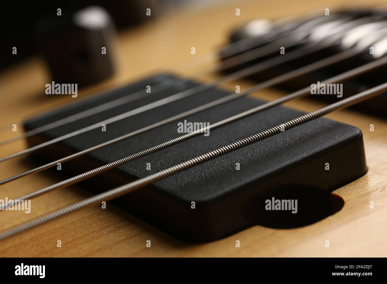 Guitar strings on fretboard closeup. Guitar training courses Stock Photo Alamy