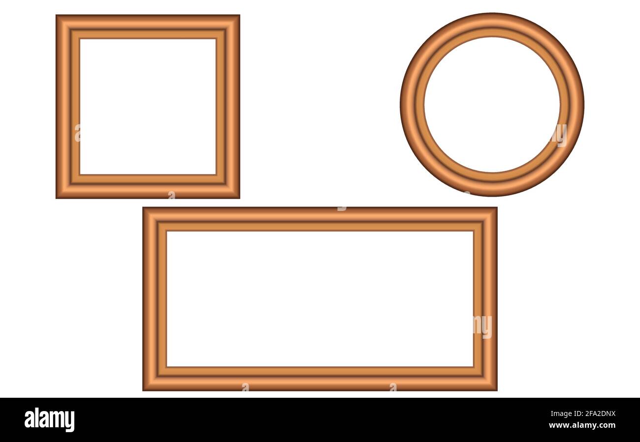 Soft Square Or Rounded Rctangle Frame Squared and round golden vintage wooden frame for your design. Vintage ...