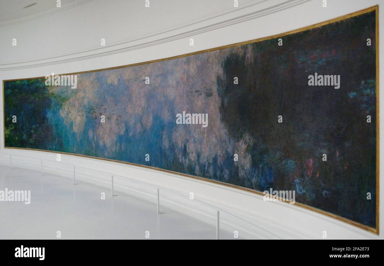 Claude Monet (1840-1926). French impressionist painter. Water Lilies: The Clouds, ca. 1915-1926. Oil on canvas (200 x 1275 cm). Orangerie Museum. Paris. France. Stock Photo