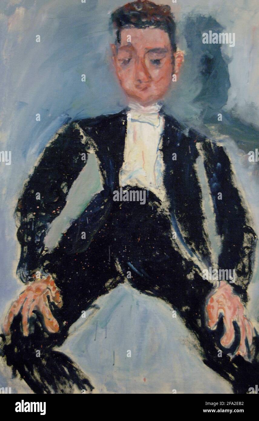 Chaim Soutine (1893-1943). French painter of Belarussian origin. The Best Man, ca. 1924-1925. Oil on canvas (100 x 81 cm). Orangerie Museum. Paris. France. Stock Photo