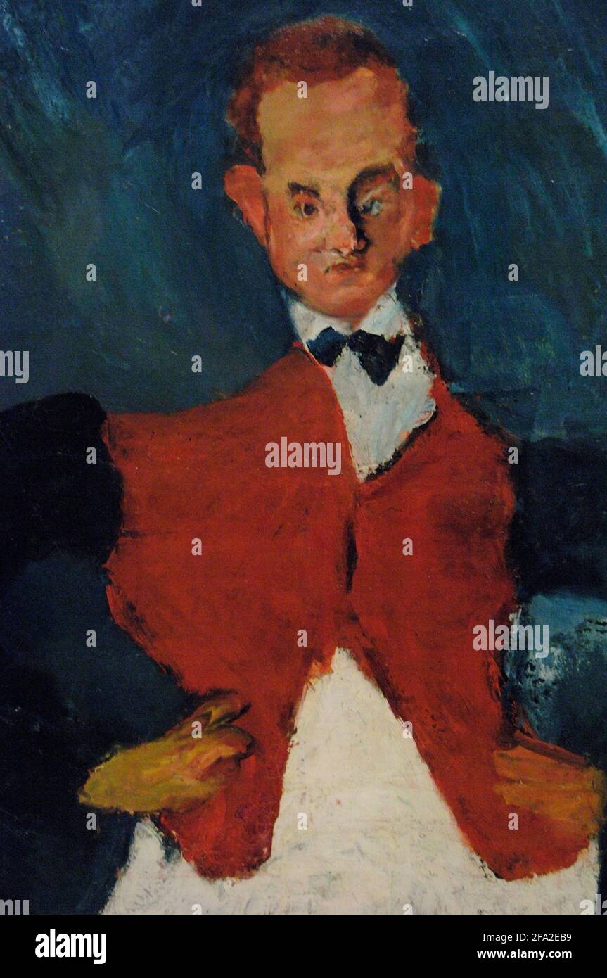 Chaim Soutine (1893-1943). French painter of Belarussian origin. The Room Service Waiter, ca. 1927. Oil on canvas (87x66 cm). Orangerie Museum. Paris. France. Stock Photo
