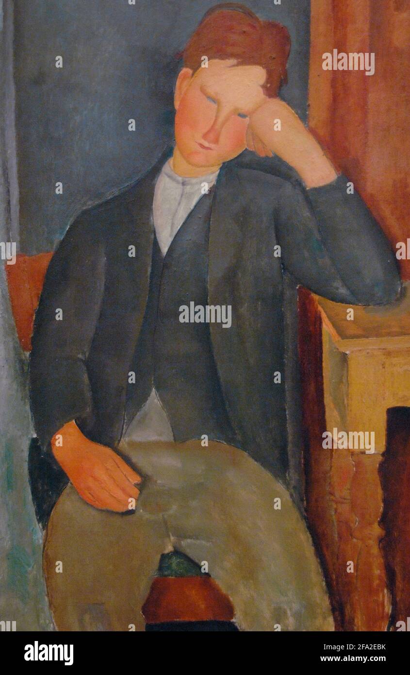 Amedeo Modigliani (1884-1920). Italian painter. The Young Apprentice, 1918-1919. Oil on canvas (100 x 65 cm). Orangerie Museum. Paris. France. Stock Photo