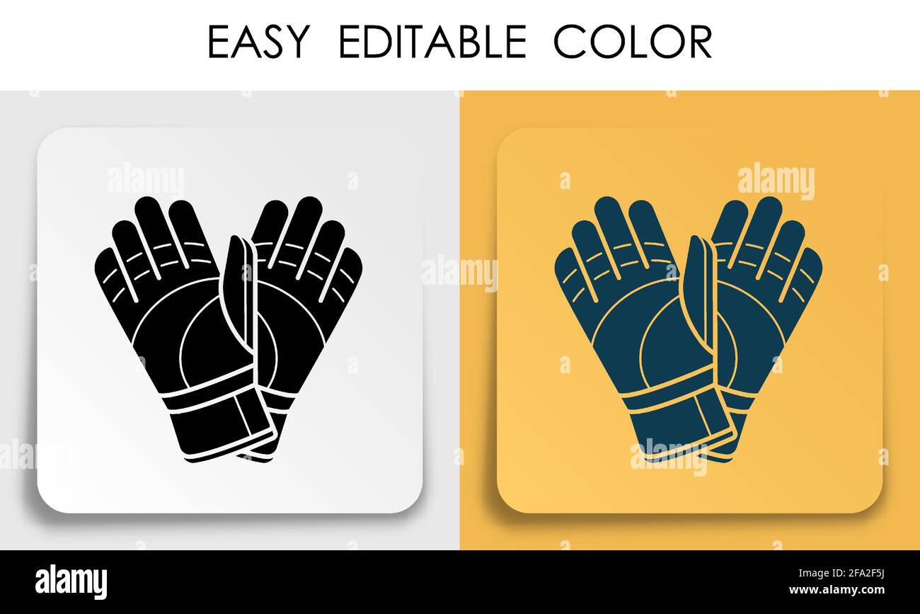 pair of soccer goalkeeper gloves icon on paper square sticker with