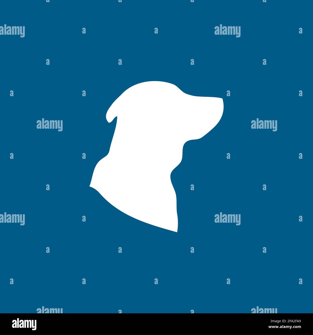 Dog Icon On Blue Background. Blue Flat Style Vector Illustration Stock ...