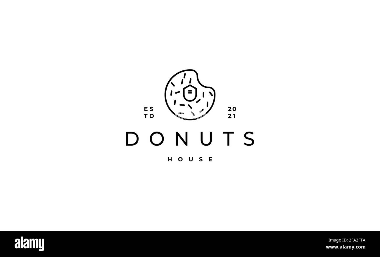 Donut Home logo design Stock Vector
