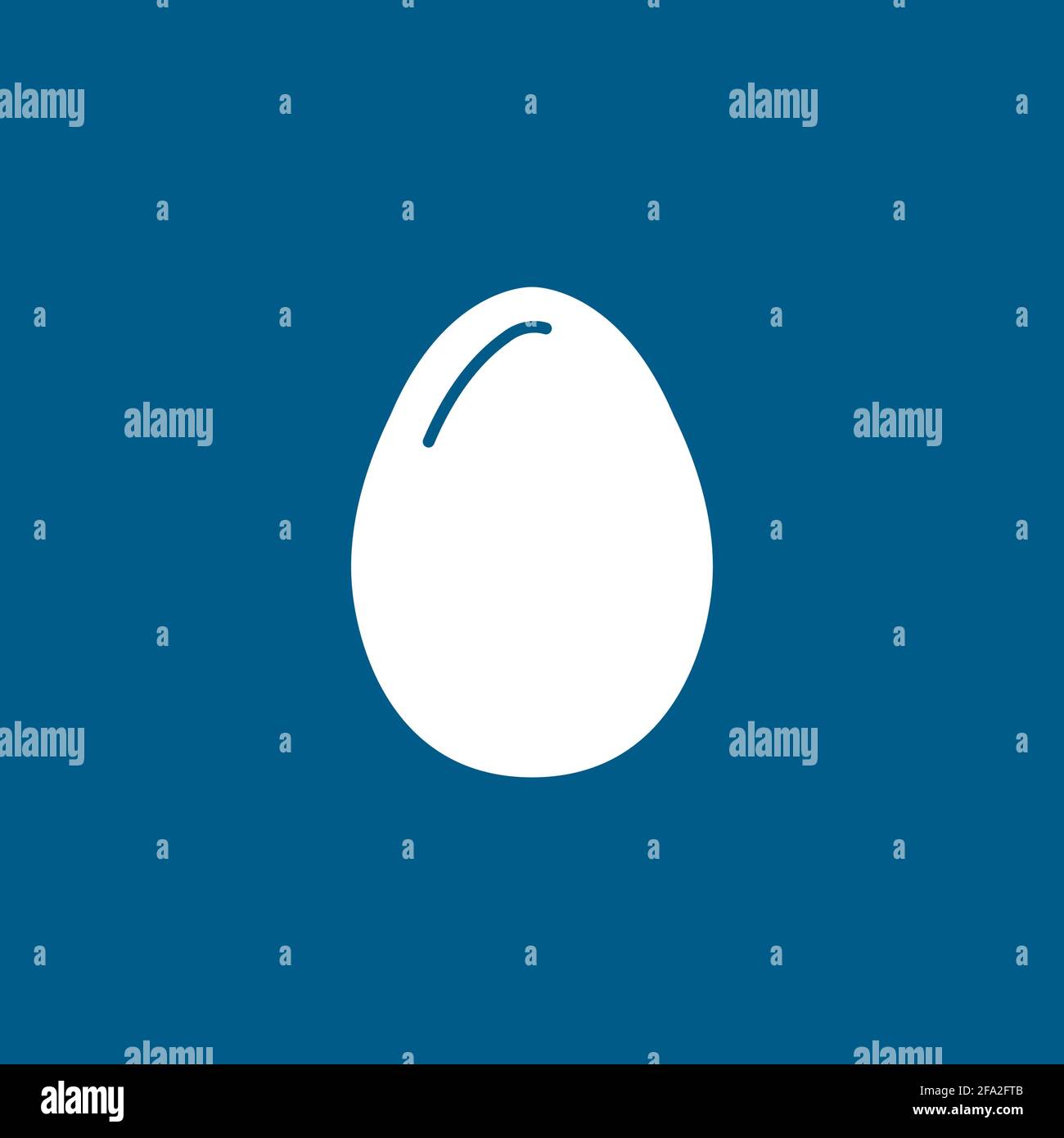 Egg Icon On Blue Background. Blue Flat Style Vector Illustration. Stock Vector