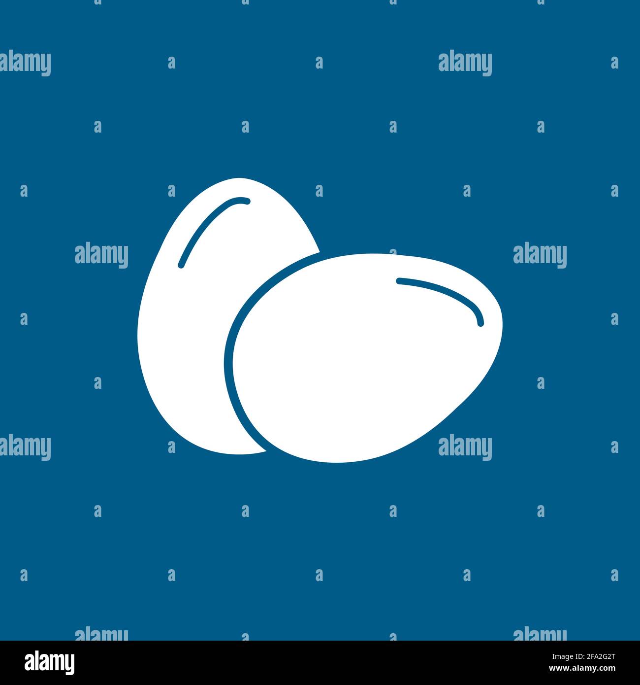 Egg Icon On Blue Background. Blue Flat Style Vector Illustration. Stock Vector