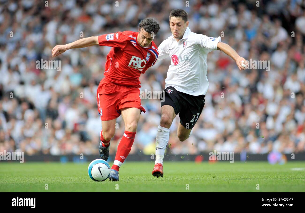 FULHAM V BIRMINGHAM STEPHEN KELLY AND CLINT DEMPSEY. 3/52008. PICTURE DAVID ASHDOWN Stock Photo