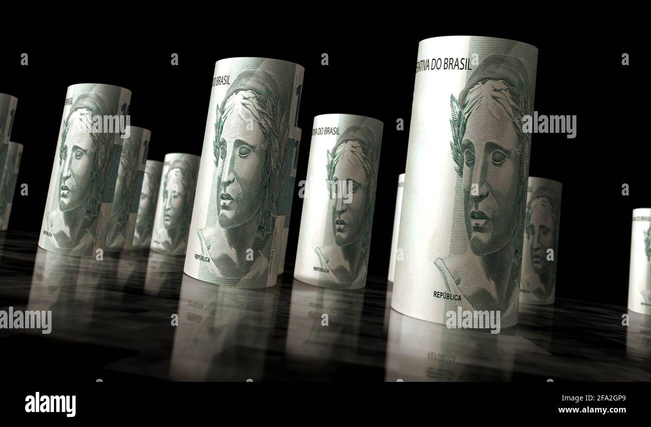 Brazilian Real Brl And Us Dollar Usd Exchange Market Concept Money