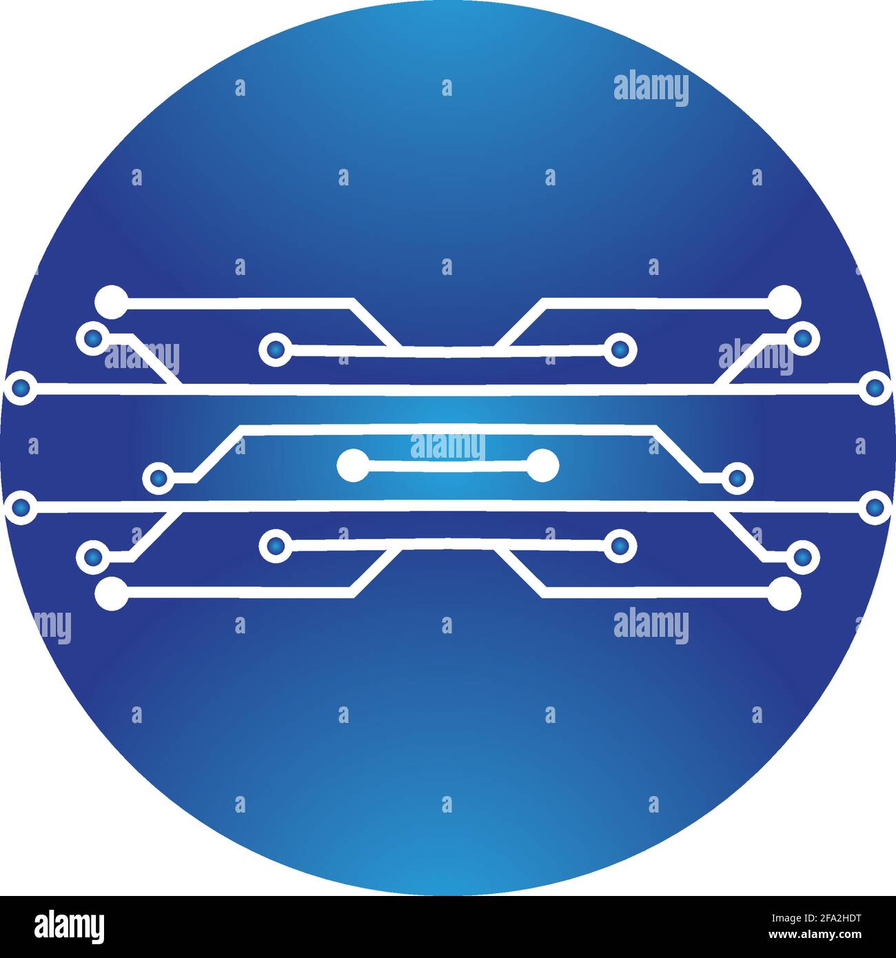 circuit in the circle icon.technology logo design template symbol icon vector-vector Stock Vector