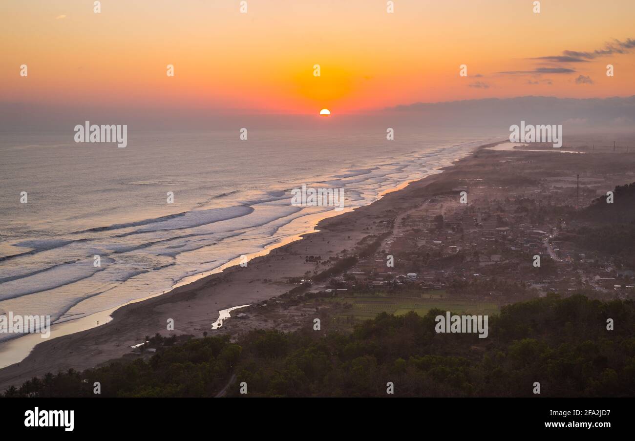 Sunset on Parangtritis Beach Stock Photo