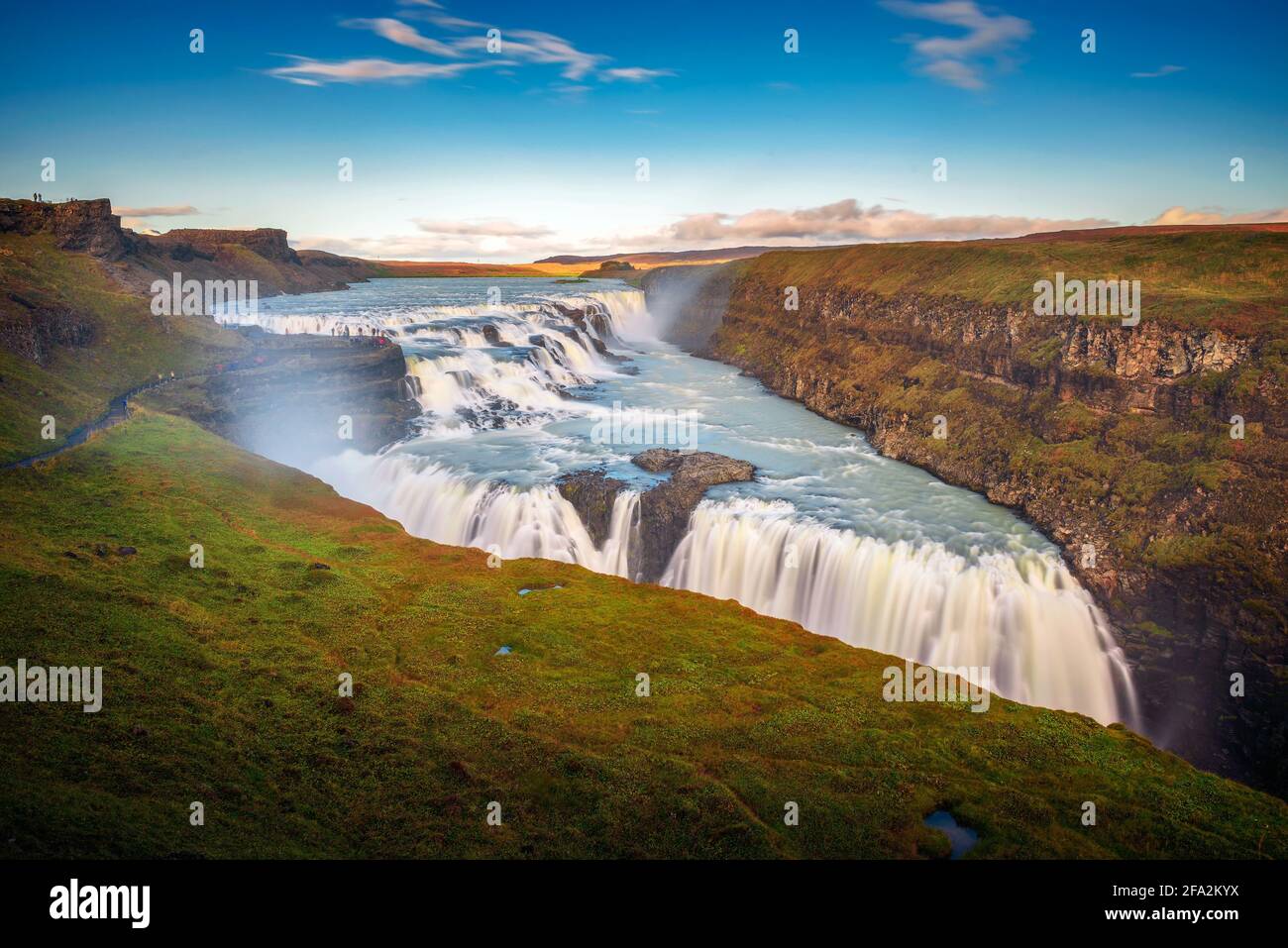 Gullfoss waterfall and the Olfusa river in southwest Iceland Stock Photo