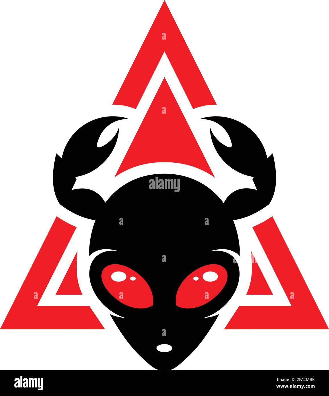 letter A alien claw horn logo icon vector concept graphic design Stock Vector