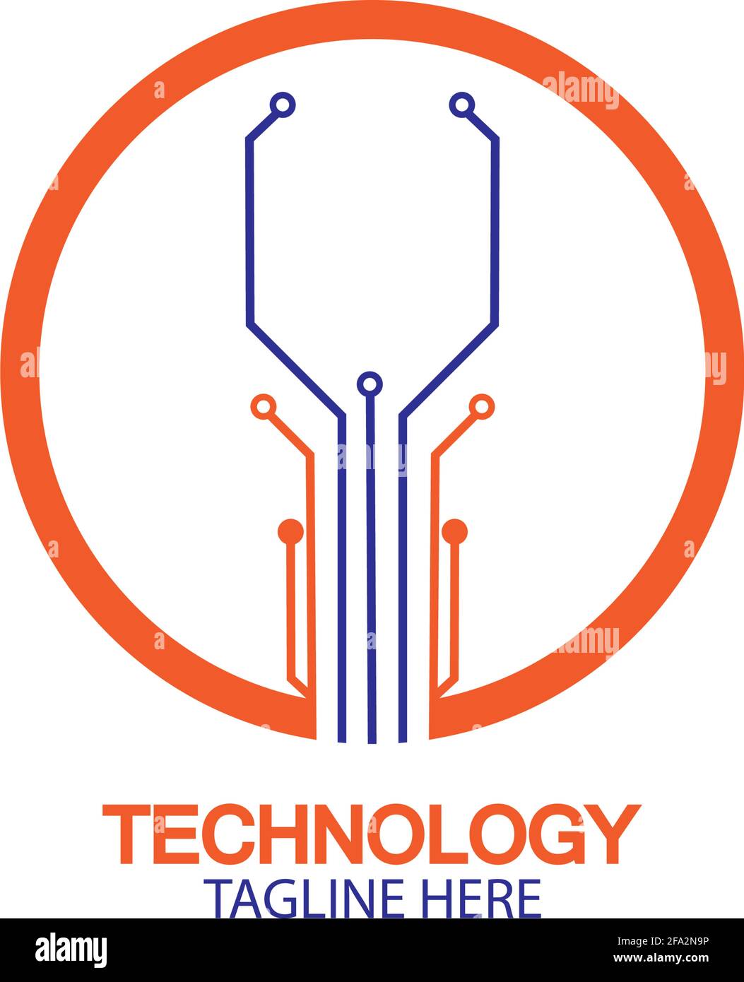 circuit technology logo vector template-vector Stock Vector