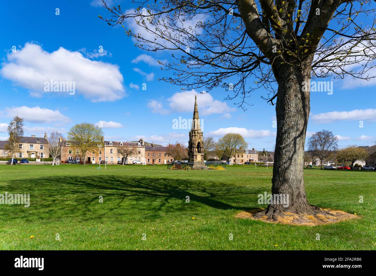 View of the Green in village of Denholm in Scottish Borders, Scotland