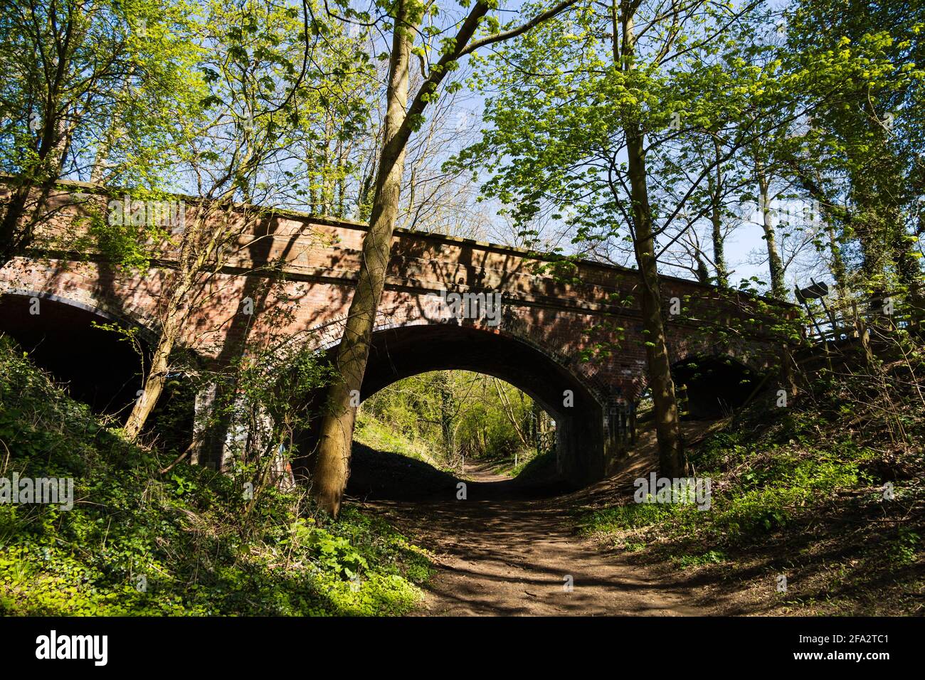 Bridge No 8 on the National Cycle network, Route 15 on the old Denton Woolsthorpe Branch line of the Great Northern Railway. Stock Photo