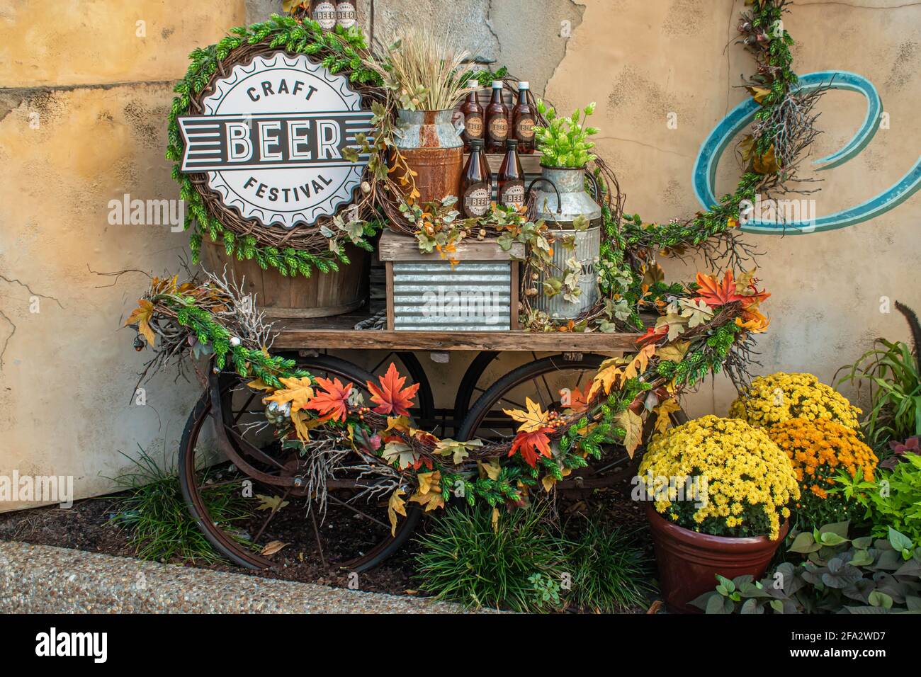 Orlando, Florida. October 15, 2020. Craft Beer Festival Decoration at