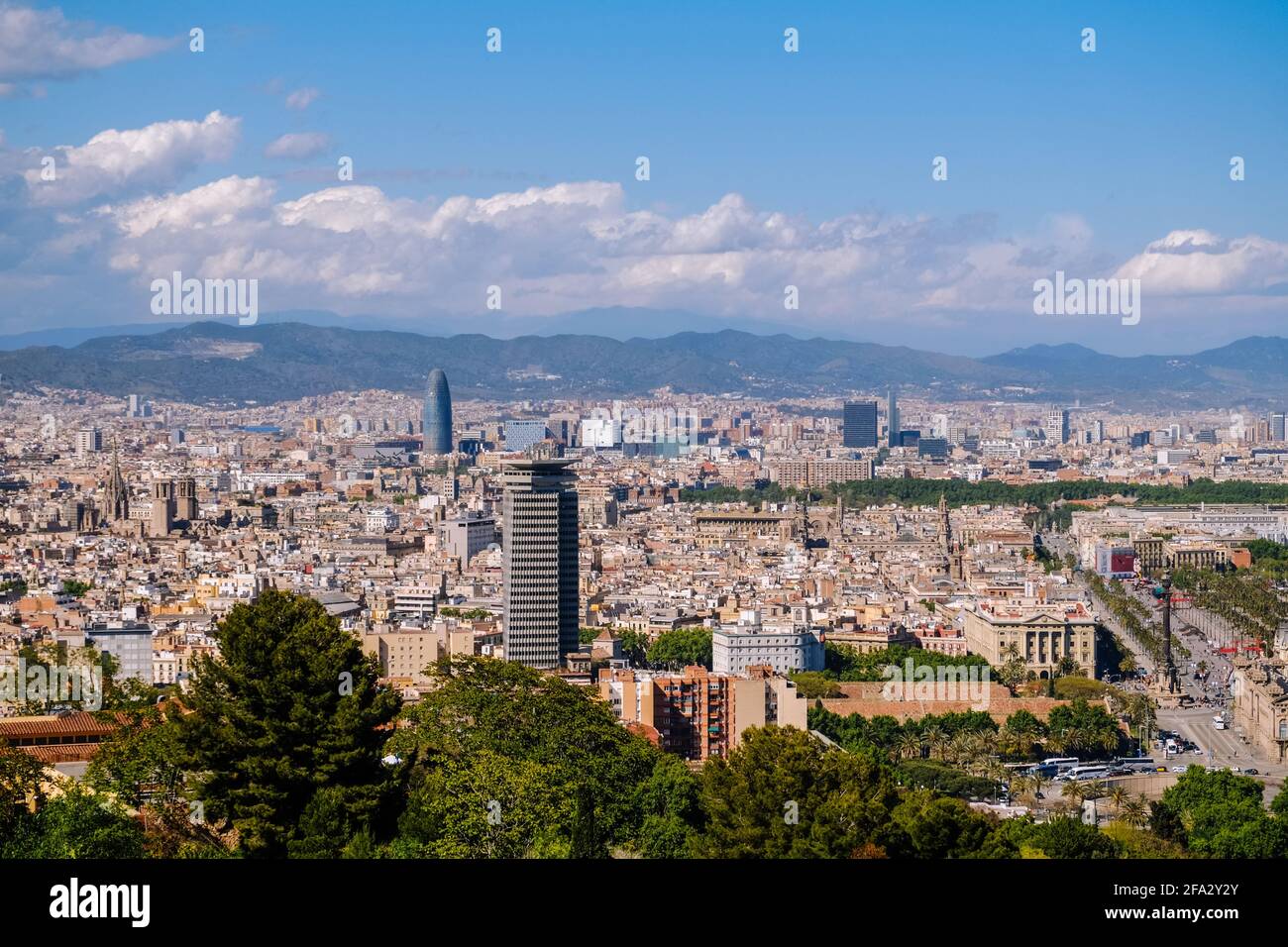 Cityscape view of Barcelona city, Spain Stock Photo - Alamy
