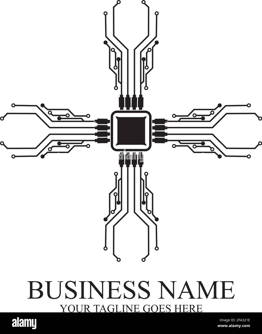 CPU processor line vector icon for websites and mobile flat design ...