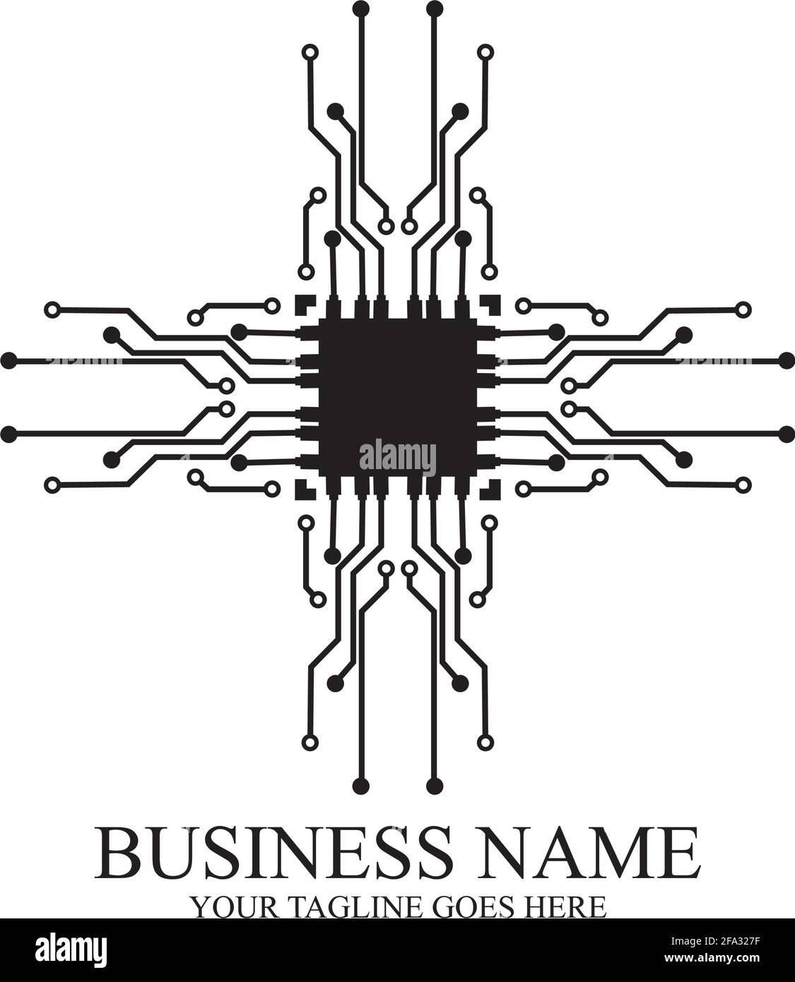 CPU processor line vector icon for websites and mobile flat design ...