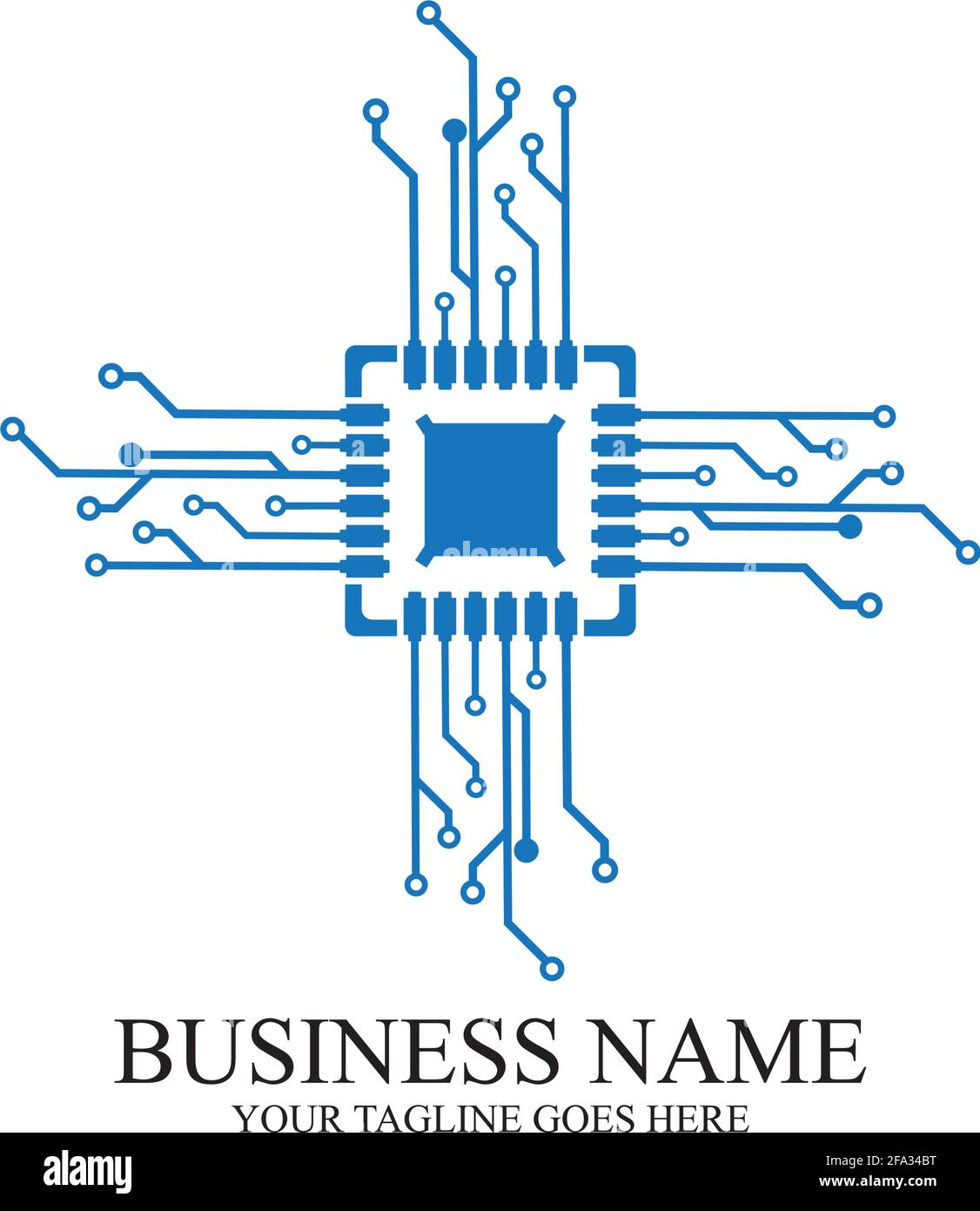 CPU processor line vector icon for websites and mobile flat design ...