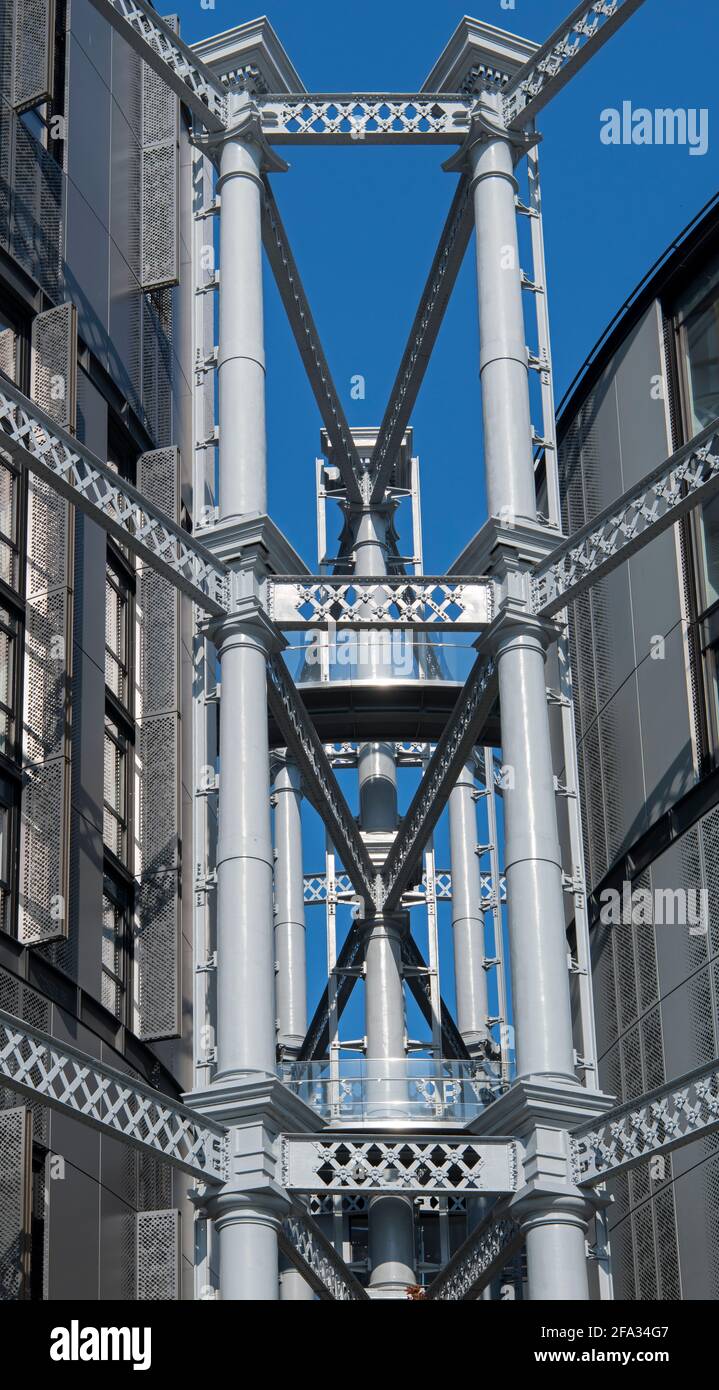 Detail Gas Holders apartments Kings X London Stock Photo
