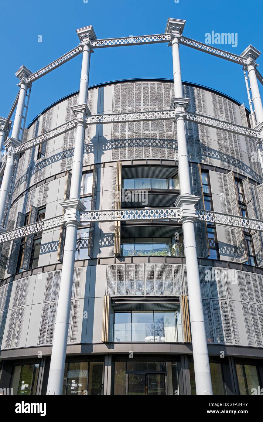 Gas Holders apartments Kings X London Stock Photo