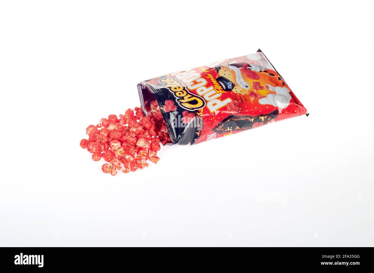 Cheetos Flamin’ Hot Popcorn Stock Photo