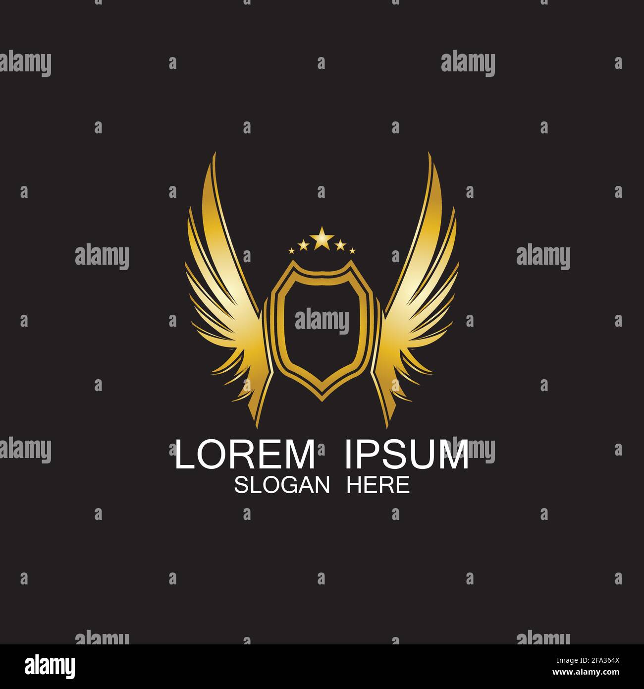 winged shield gold logo design symbol vector illustration-vector Stock ...