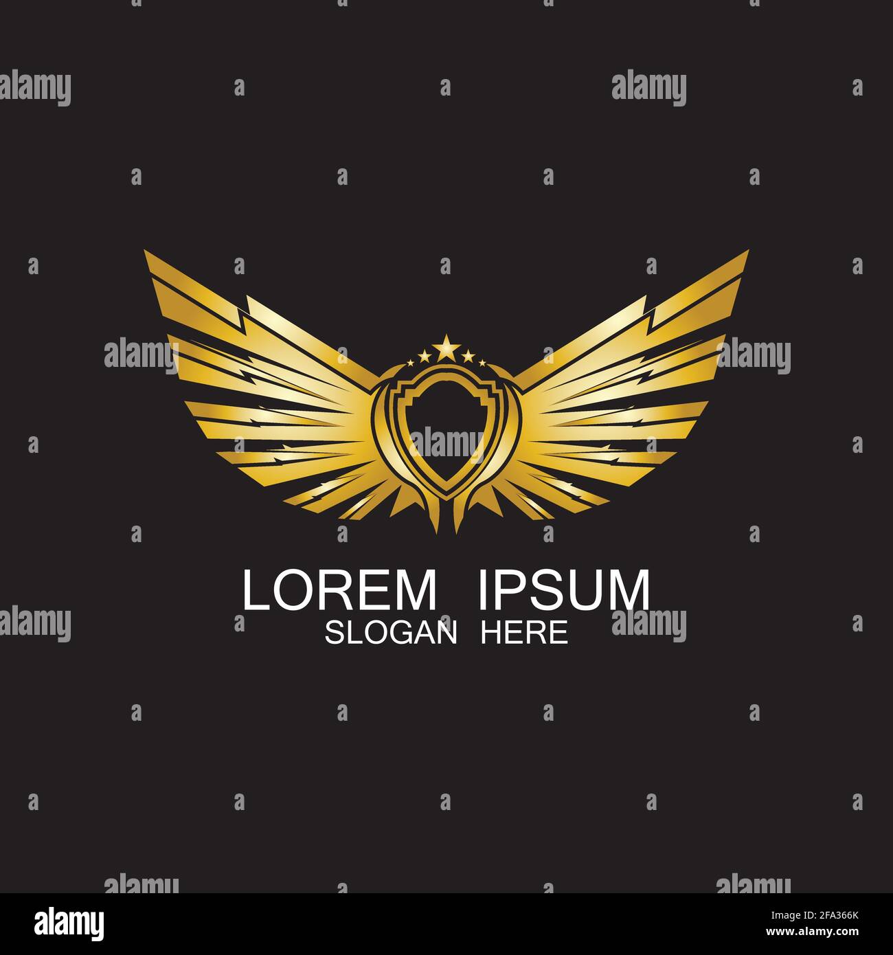 winged shield gold logo design symbol vector illustration-vector Stock ...